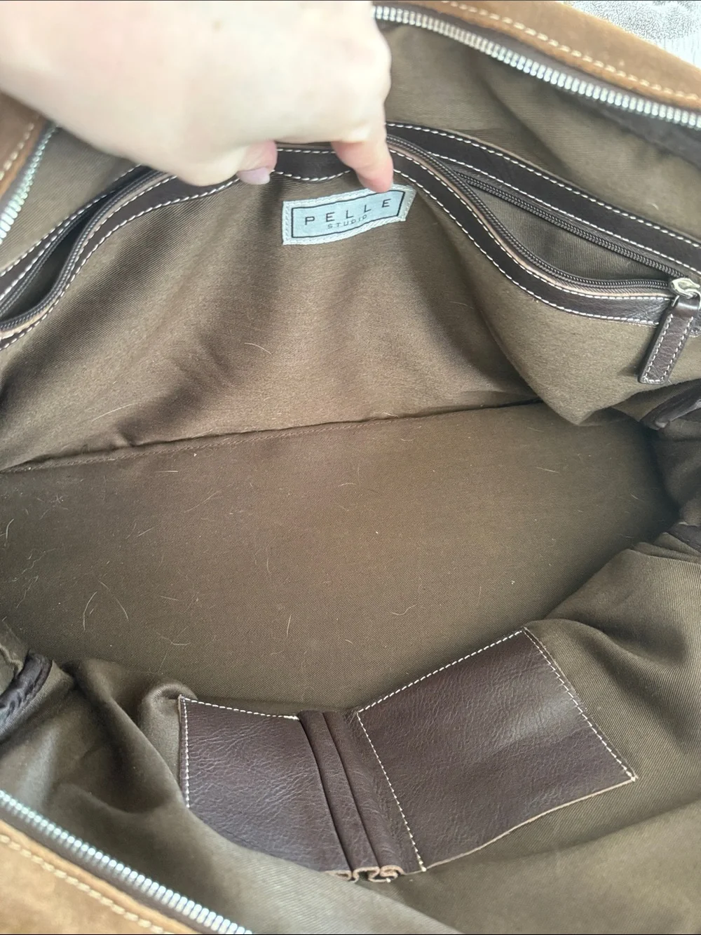 Vintage Pelle Studios Wilson leather weekend and brief case travel set